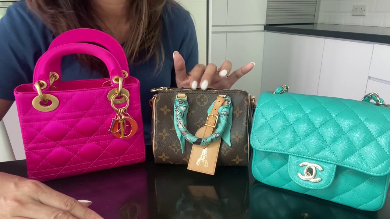 Chanel square mini vs. Louis Vuitton speedy nano vs Mini Lady Dior bag. - YouTube