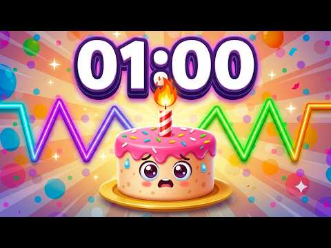 1 Minute Birthday Timer 🎂 Party Countdown with Music for Kids