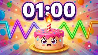 1 Minute Birthday Timer 🎂 Party Countdown with Music for Kids