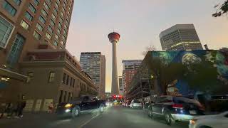 Driving towards Majestic Calgary Tower #calgary #driving #travel #canada #likeandsubscribe #pov