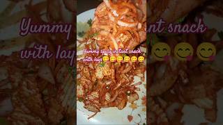 yummy spicy instant snack with lays 😋😋😋#yummy#instant#eveningsnacks#lays#food#vantalaharivillu05