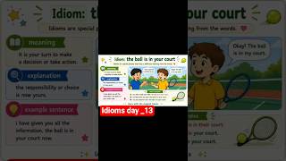 Idiom:The Ball Is in Your Court  Meaning, Explanation &amp; Easy Examples #grammar #viral #shorts #read