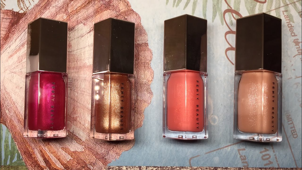 Fenty Beauty by Rihanna Glossy Posse: Holo'daze Edition Mini Gloss Bomb Collection Swatches