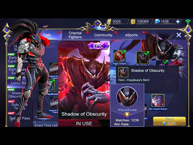 Getting the NEW Hayabusa Epic Skin: Shadow Of Obscurity In The Lucky Box Event | Mobile Legends class=