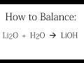 Balancing Chemical Equations Concepts