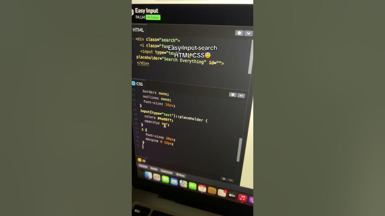 Ep.5 Easy input search html css #css #html #coding #website #fyp - YouTube