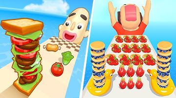 Sandwich Runner 🆚 Pancake Run🌻🧿🌺🌈Max Levels Walkthrough Android IOS Update Gameplay TF177