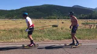Skate rollerski, two skate technique