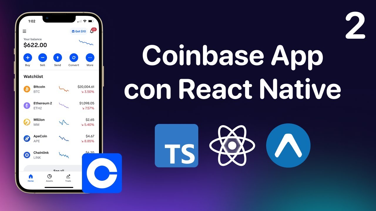 Coinbase Clone con React Native Expo, Redux, Coinbase API, Navigation 2 ...