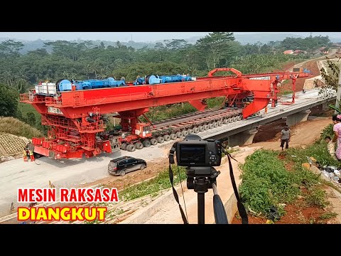 MESIN RAKSASA Proyek Kereta Cepat diangkut Cometto Transporter. Indonesian high speed railway.