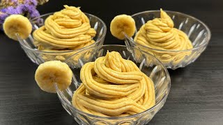 Creamy banana dessert. No baking, no eggs, no flour