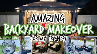 AMAZING BACKYARD MAKEOVER! PAVER PATIO, GAZEBO, DECORATING & MORE IDEAS