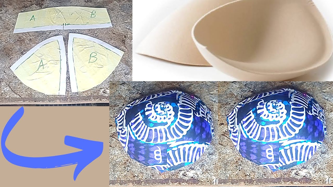 EASIEST WAY TO COVER BRA CUP WITH FABRIC AND LINNING [USING MASKING TAPE] 
