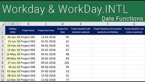 Workday and Workdays INTL