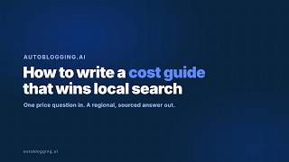 Full How to Write a Cost Guide Blog Post With AI: Local SEO Tutorial (UK Example) Update
