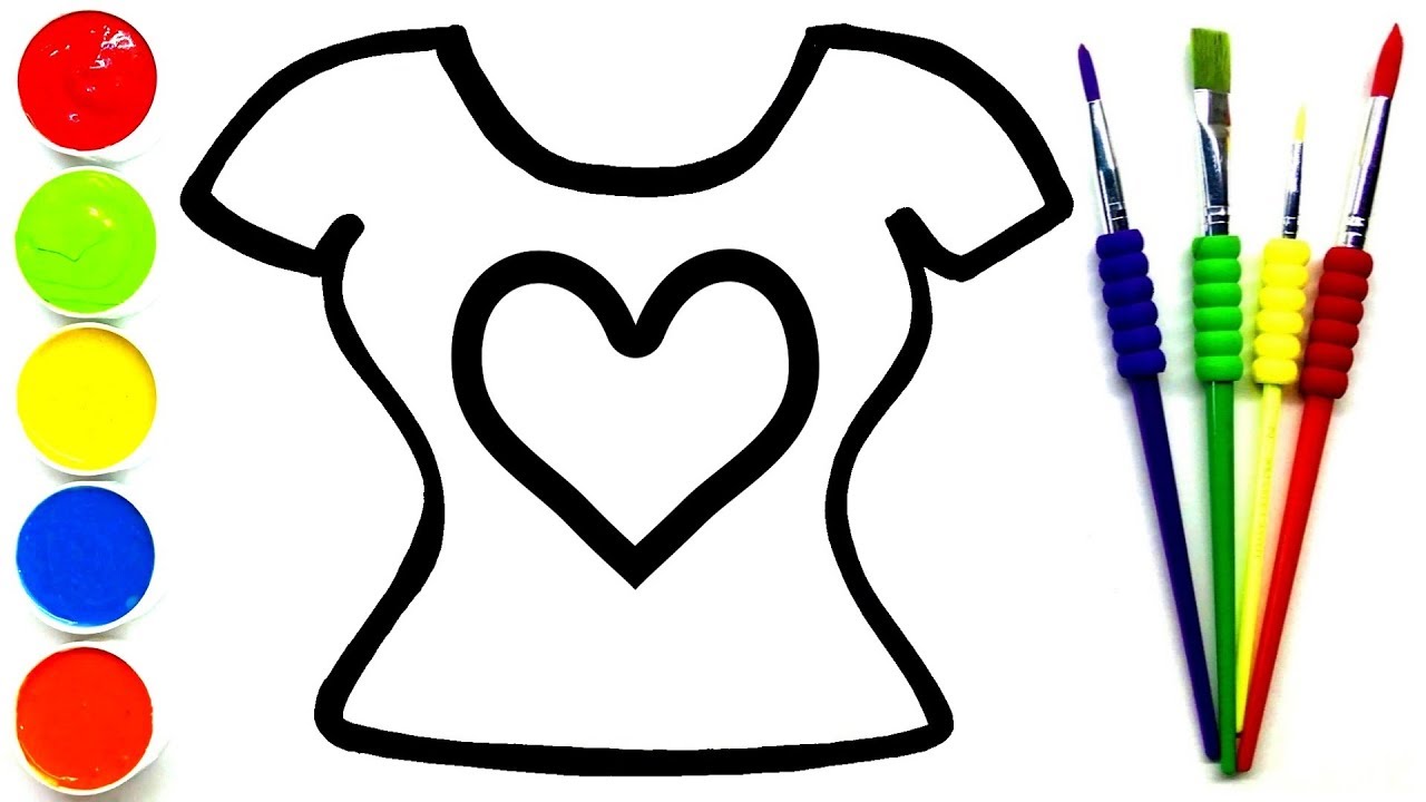 Glitter Women S T Shirt And Dress Coloring And Drawing For Kids 2 Different T Shirts Coloring Youtube