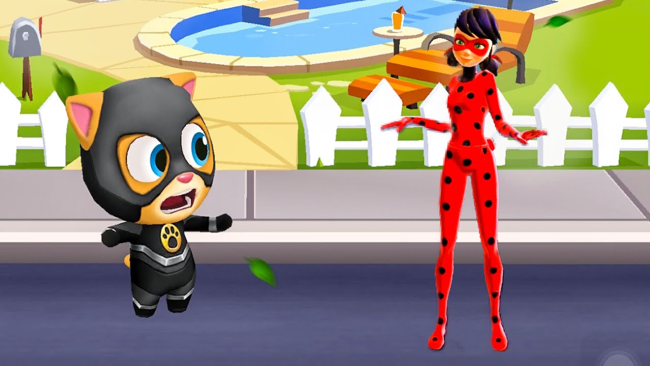 Talking Tom Gold Run Super Ginger vs Miraculous Ladybog Running Gameplay