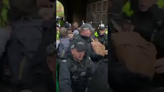 Police confront pro-Palestine student protesters as they occupy hall at Newcastle University