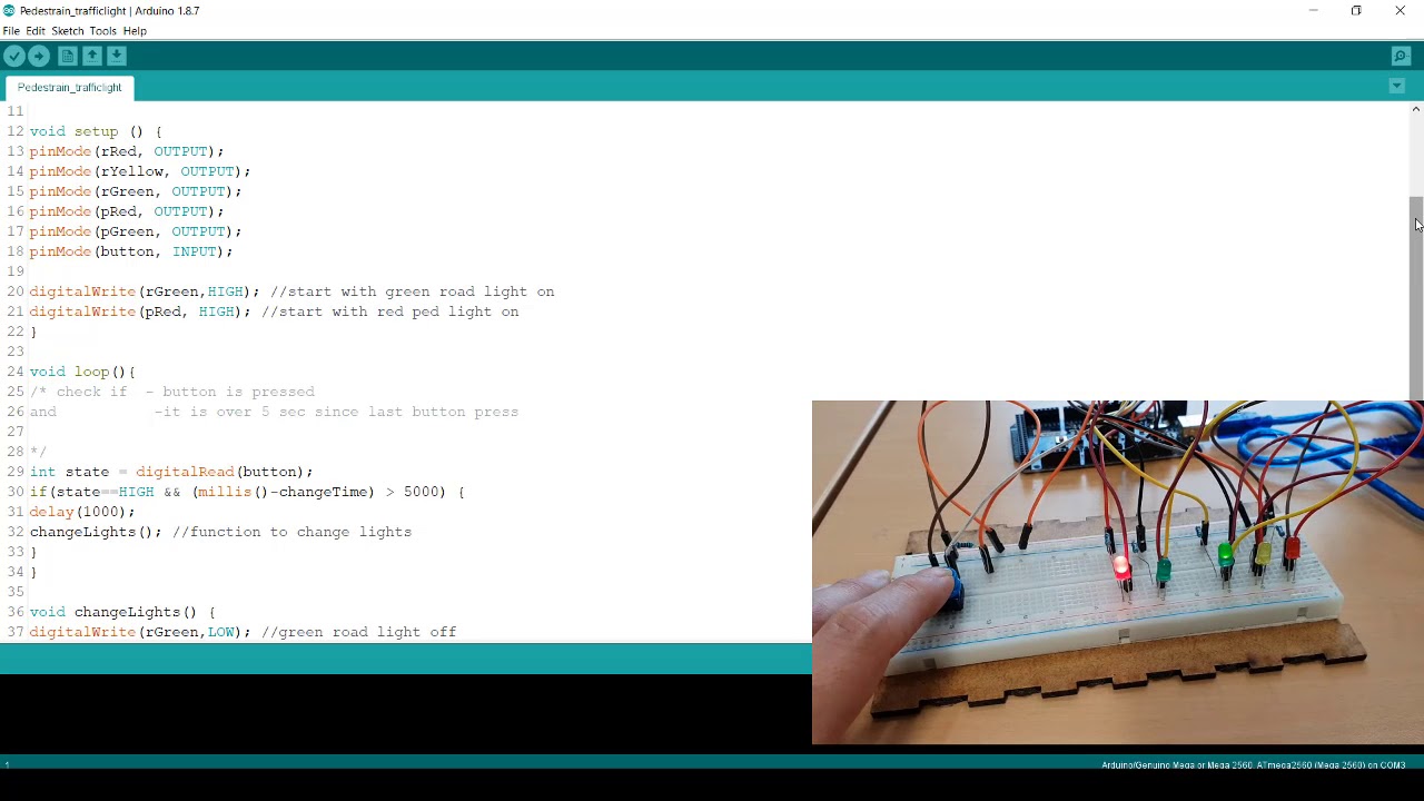 Pedestrian traffic light with arduino - YouTube