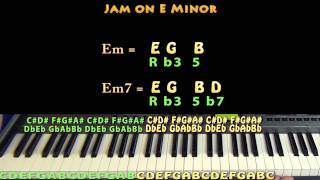 E Minor Chord - Em - EGB - M.M.=60 - JAMTRACK - Keyboard Loop