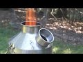 Survival cooking stove. Renewable fuel camping stove - Kelly Kettle