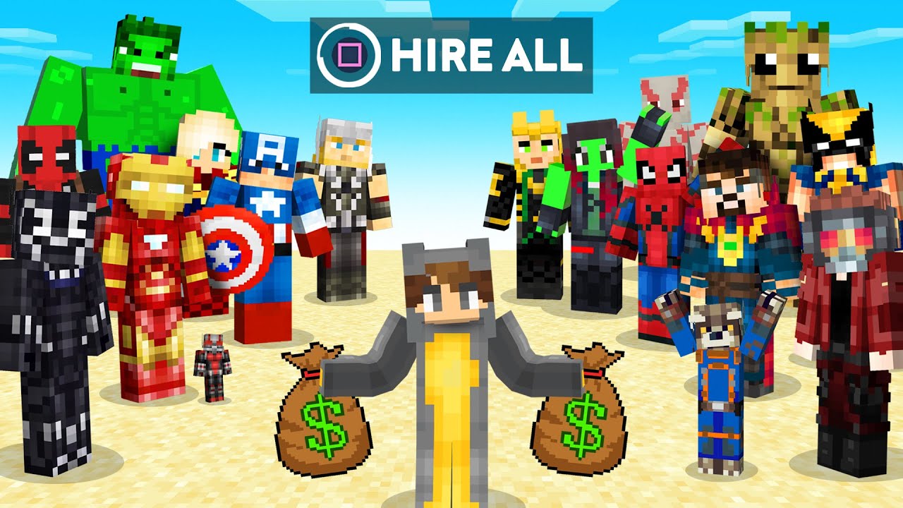 Minecraft but I can Hire Superheroes