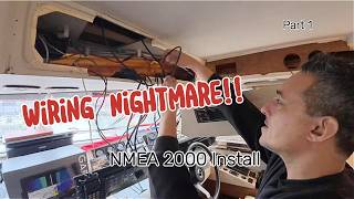 Boat Electronics Upgrade Begins! | NMEA2000, Garmin Transducer, TD50 Screen, & Cable Chaos Part 1