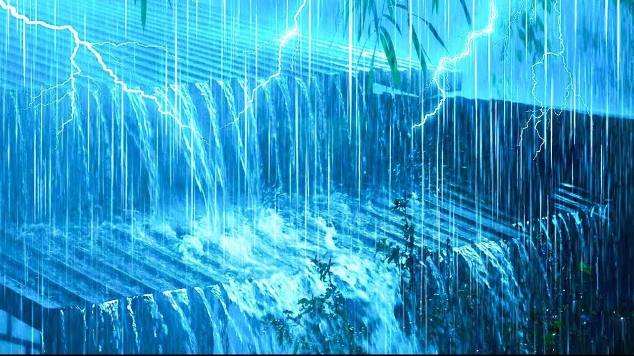 Heal the Soul to Sleep Deeply with Heavy Rainfall & Rumbling Thunder on a Metal Roof in the Forest🌧️
