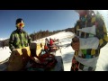 Snowboarder does a trinple rodeo