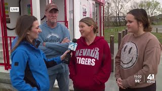 Claire showing storm damage in Nevada, Mo.