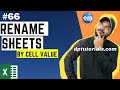 Automatically Change Worksheet Names Based On Cell Values || Rename Excel sheet with cell contents