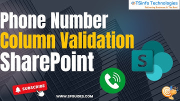 Validate Phone Number Columns in SharePoint Online List | Column Validation Formula for Phone Number