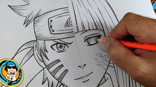 Como desenhar a HINATA HYUGA (Naruto Shippuden) passo a passo, fácil e  rápido 