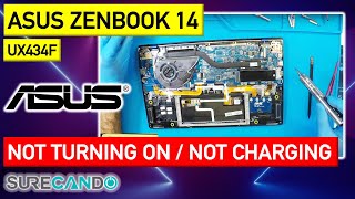 asus zenbook 14 ux434f not charging or turning on. 19v rail shorted to cpu / pch soc chip.