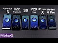 XZ2 Premium vs iPhone X vs OnePlus 6 vs P20 Pro vs S9 vs Redmi 6 Pro Battery Test | Drain Out Test