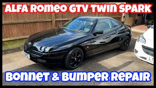 Alfa Romeo GTV twin spark bonnet repair & bumper repair again 🤦‍♂️😆😆😆