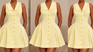 HOW TO CUT AN A-LINE GOWN WITH COLLAR & INVERTED BOX PLEATS