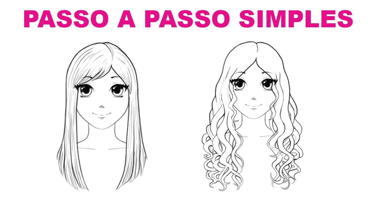 como desenhar cabelo de anime menina