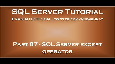 SQL Server except operator
