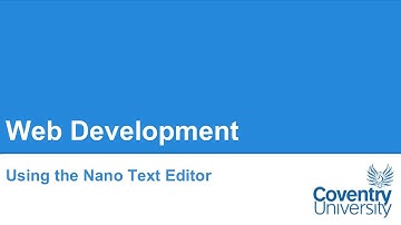 Using the nano Editor