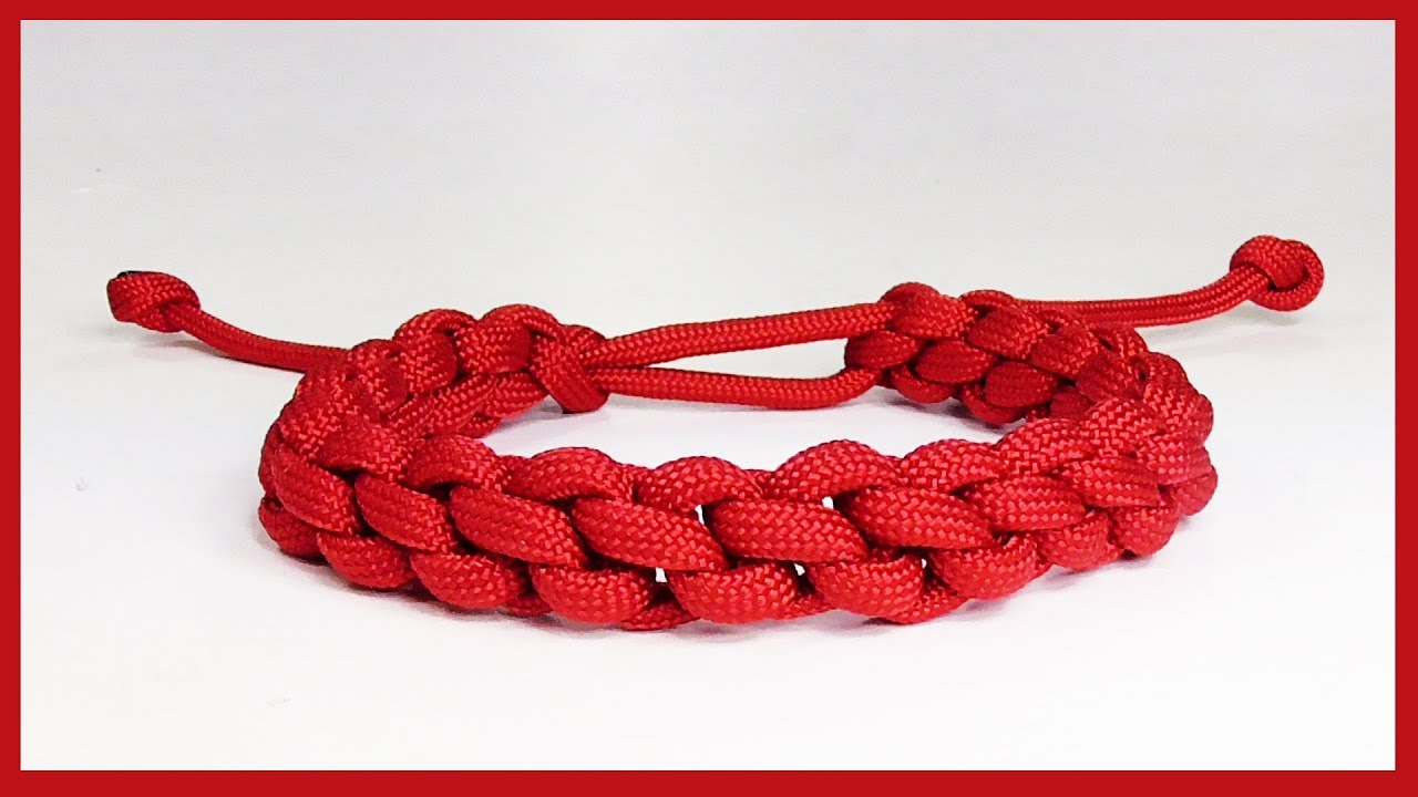 How To Make An Easy Adjustable 1 Strand Chain Paracord Bracelet