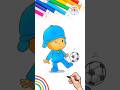 Pocoyó Drawing | Draw Pocoyo Playing Football Easy Tutorial 🌈⚽️ #pocoyo #drawing #football