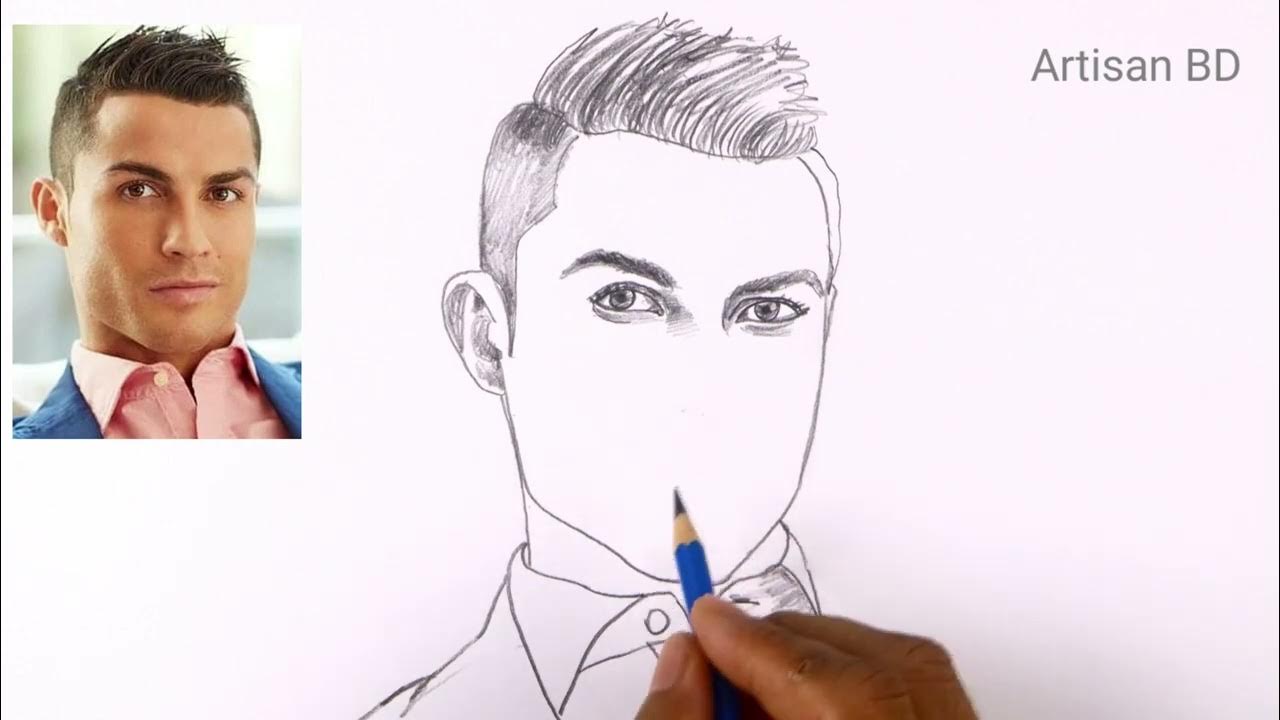 How to draw Realistic Cristiano Ronaldo Easy step by step || CR7 from