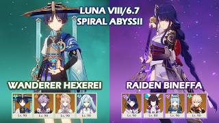 6.7 Spiral Abyss!! | Wanderer Hexerei & Raiden Lunar Charge | Genshin Impact