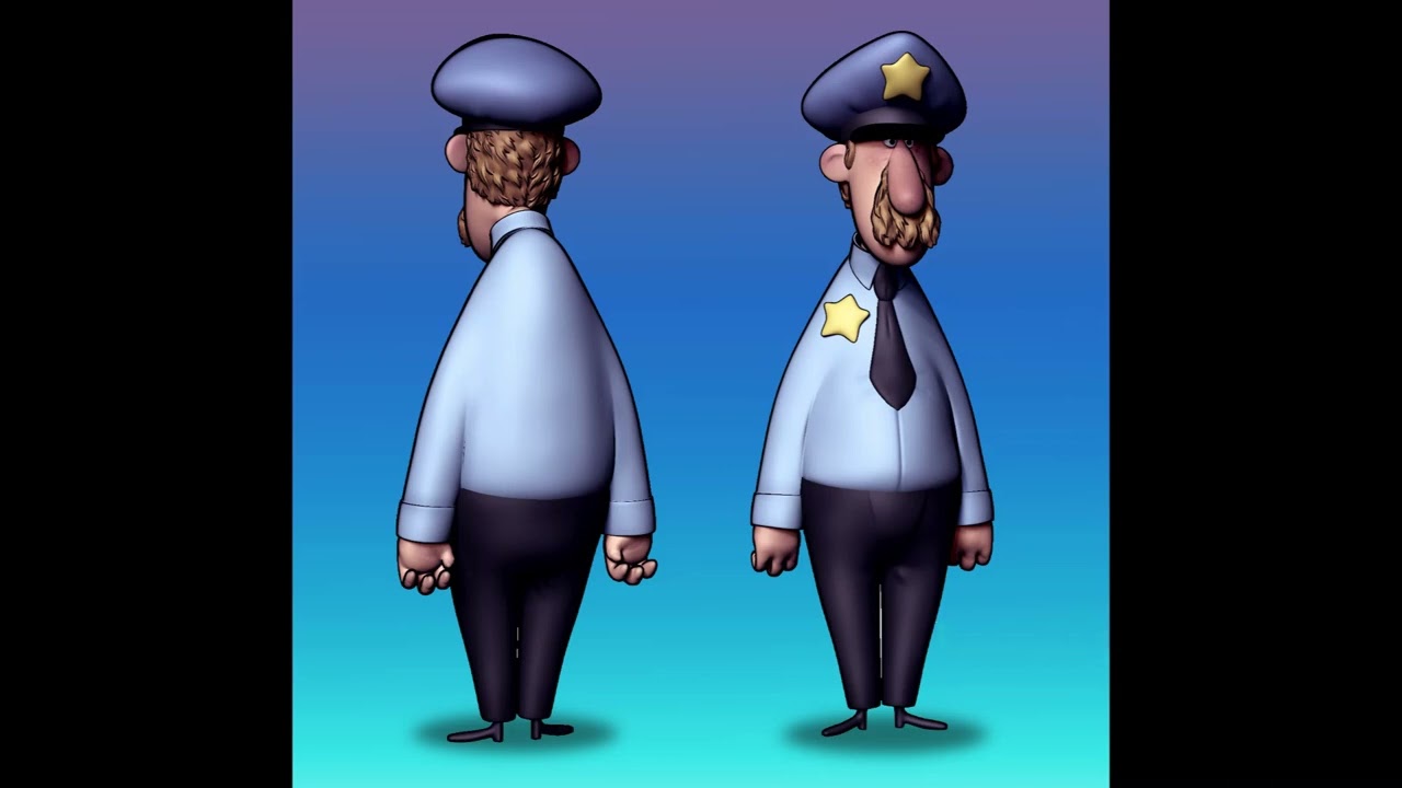 Stylized Cop 3D Model