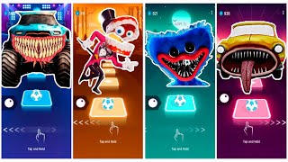 Monster Truck vs CAINE vs Poppy Playtime vs Car Eater | Tiles Hop