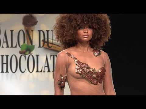 Models in chocolate dresses kick off Paris show