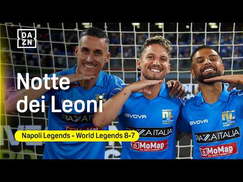 Video INSIGNE, MERTENS e CALLEJON show: Napoli Legends - World Legends 8-7 | Notte dei Leoni | DAZN