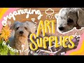 Organizing My Art Supplies On a Rainy Day 🌧 ft. My Dog!