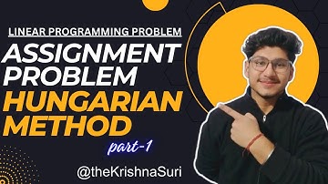 Assignment Problem | Hungarian method | Optimal solution #lpp #operationresearch #engineering